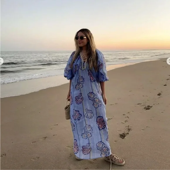 ZARA PRINTED 100% RAMIE TUNIC DRESS - Picture 14 of 16